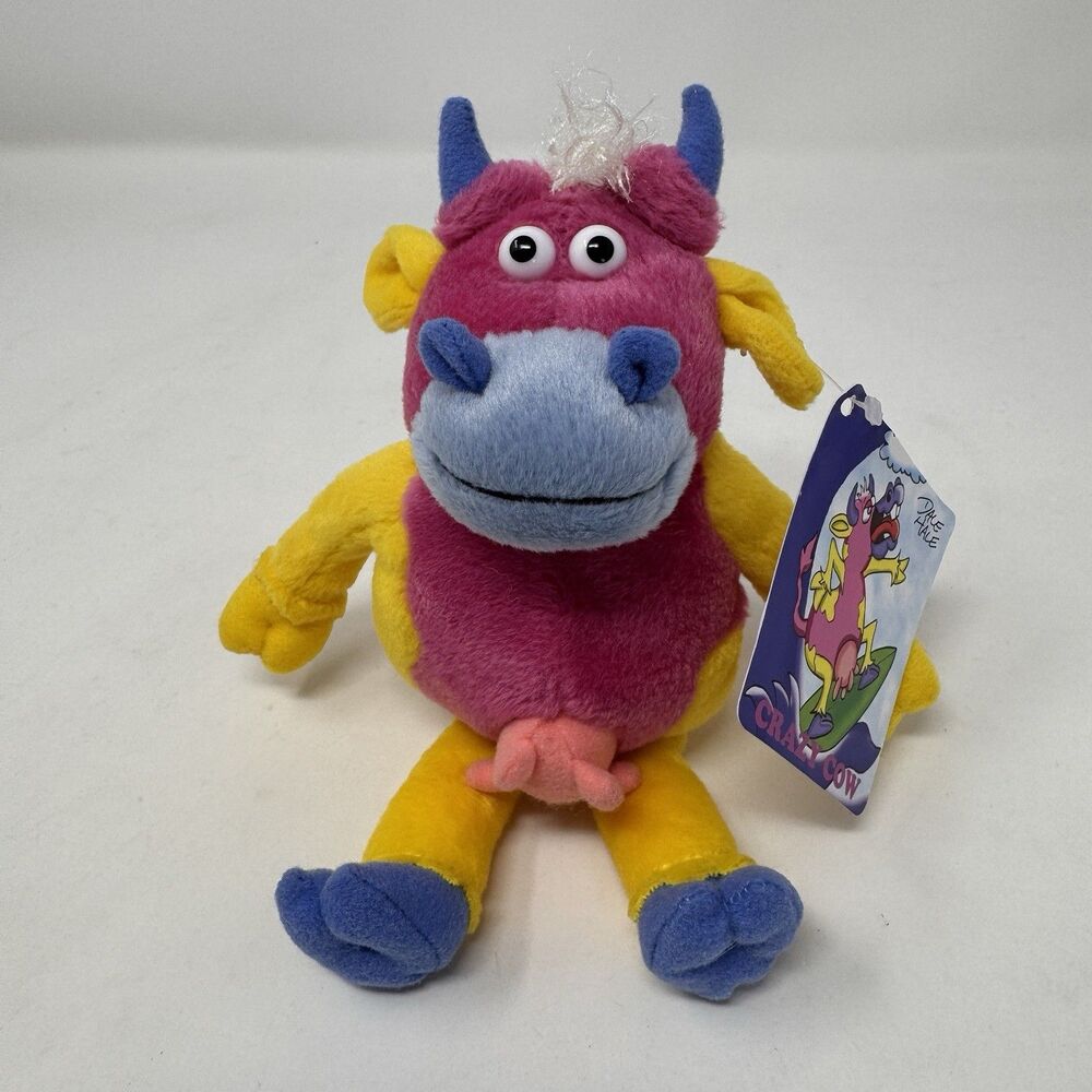 Vintage 1990s "Crazy Cow" Plush by Cartoonist Dale Hale Limited Edition NWT